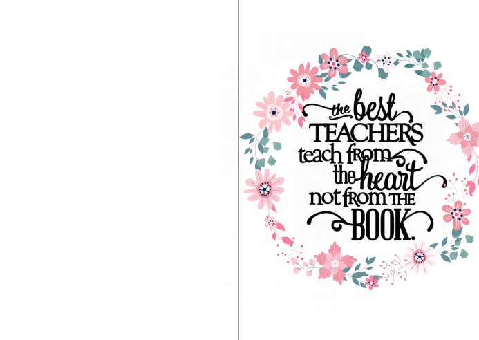 teacher appreciation card Carte postale template