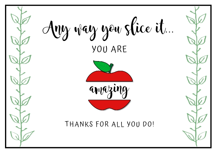 Teacher Appreciation Card Cartolina template