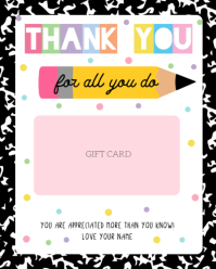 Teacher Appreciation Gift Card Instagram Portrait template