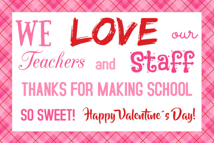 Teacher Appreciation Print Valentine's Day School Staff PTO PTA