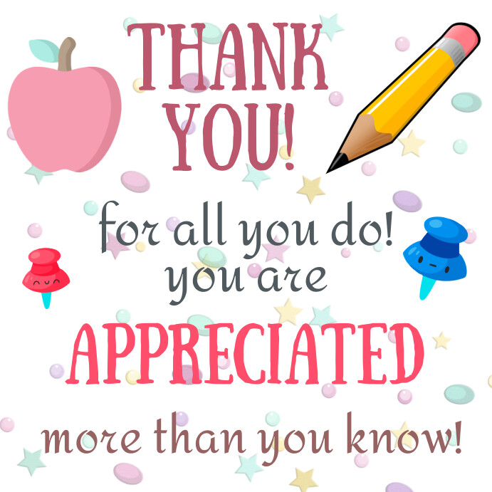 App Apreciation Sign Teacher appreciation sign Template | PosterMyWall