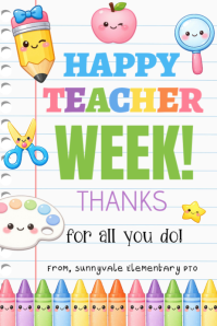 Teacher Appreciation Week Gift Tag Banner 4' × 6' template