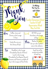 Teacher Appreciation Week Schedule A5 template