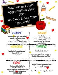 Teacher Appreciation Week Schedule Flyer (US Letter) template