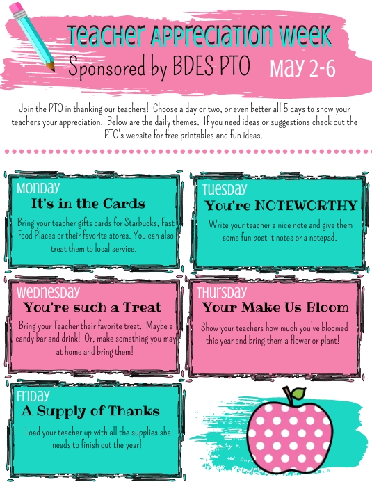 Image 6 for Teacher Appreciation Week Template
