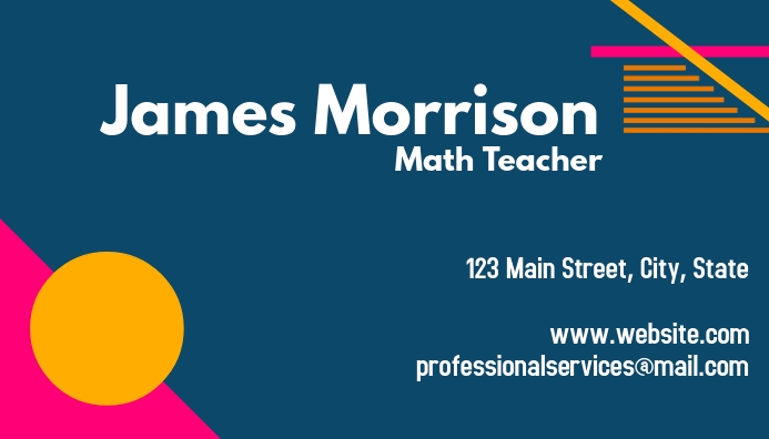 teacher business card template