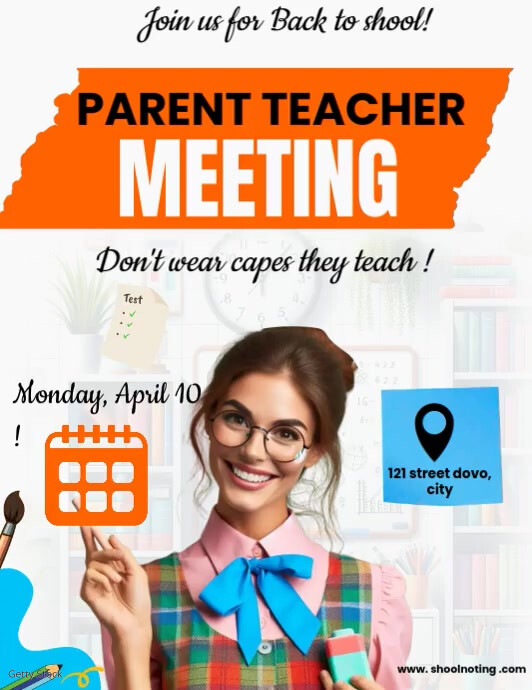 teacher Day  Meeting Fyer Folheto (US Letter) template