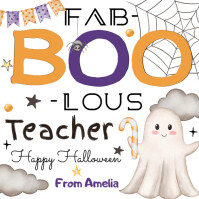Teacher Halloween Gift Tags Printable, Instagram-bericht template