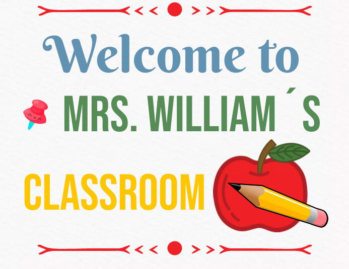 teacher name sign printable Flyer (format US Letter) template