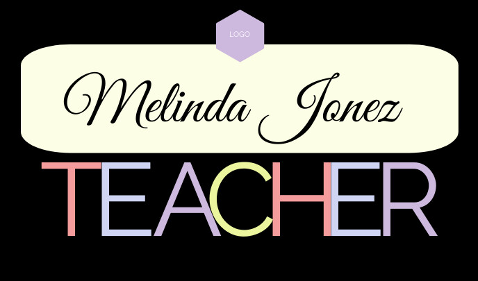 Teacher Name Tag Badge ID Templates | PosterMyWall teacher-name-tag-badge-id-templates-postermywall