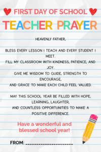 Hvid Teacher Prayer Banner 4' × 6' Template