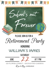 Teacher Retirement Invitation A6 template