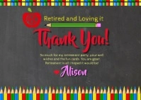Teacher Retirement Thank You Card 明信片 template