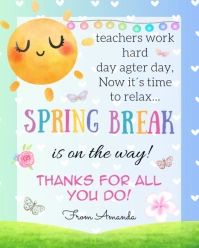 Teacher Spring Break Tag Instagram Portrait template