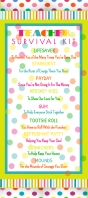Teacher Survival Kit Gift Tag Rack Card template