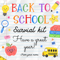 白色 Back to School Publicação no Instagram Template