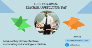 Blau Teacher Appreciation Day Facebook Event Cover Template