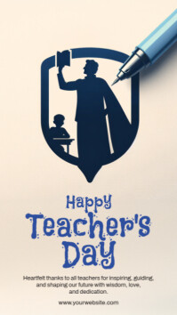Teachers day Greetings Digital Display (9:16) template