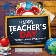 Brown Teachers Day Educational Instagram Post Square (1:1) template