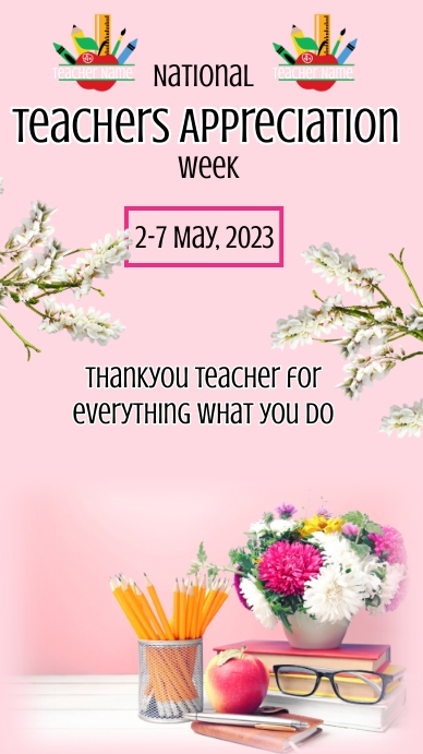 Teachers appreciation week,teachers day post Instagram Story template