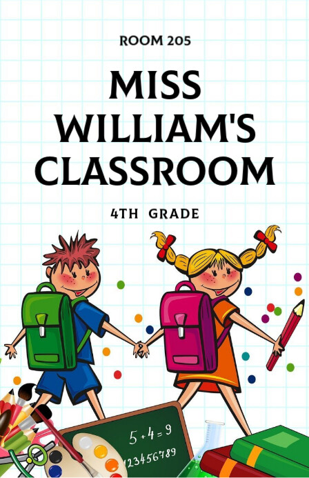 Class Poster Example Teachers Classroom Door Poster Template | PosterMyWall