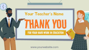 Yellow teachers day appreciation video Digital Display Template