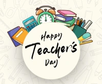 Teachers day 中矩形广告 template