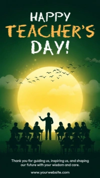Teachers Day Greetings Digital Display (9:16) template