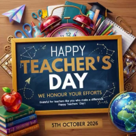 Teachers Day Instagram video template. Vierkant (1:1)