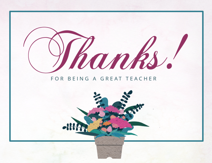 Teachers Day Thank You Card Flyer (US Letter) template