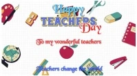 Teachers day video template งานแสดงผลงานแบบดิจิทัล (16:9)