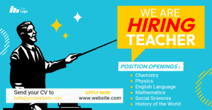Niebieski Teacher Hiring Facebook Shared Image Template