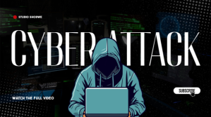 Teal and White Modern Cyber Attack YouTube Thumbnail template