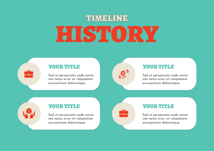 Teal Red Simple History Timeline Template | PosterMyWall