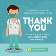 Teal Thank You Doctors Instagram Image template
