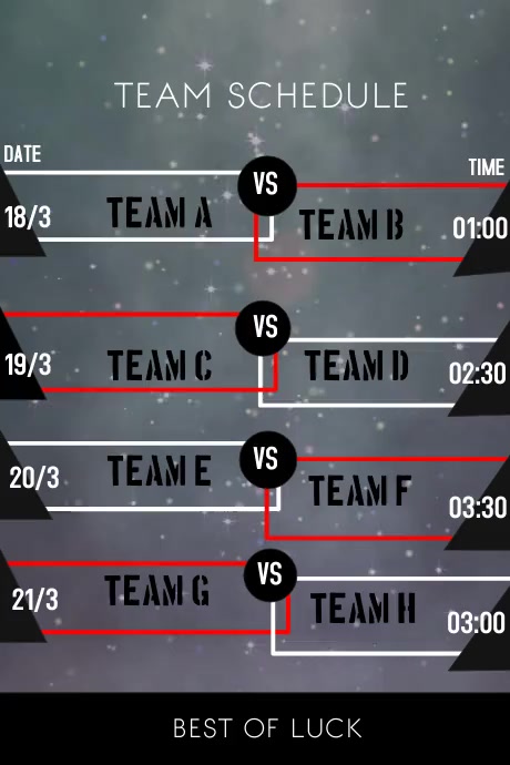 Team Schedule Template PosterMyWall