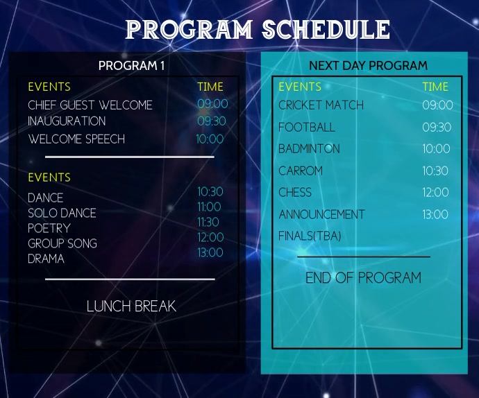 Team Schedule Template PosterMyWall