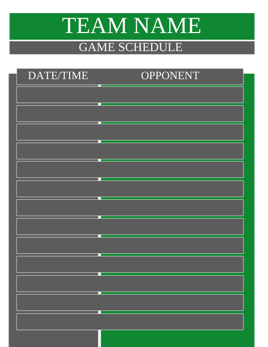 Team Schedule Template Postermywall