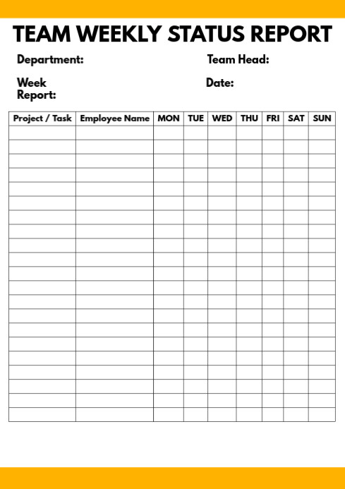 Team Weekly Status Report Template | PosterMyWall