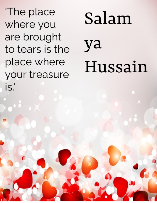 tears and treaure, salam ya Hussain Pamflet (Letter AS) template