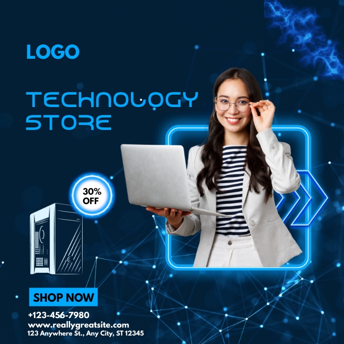 TECH AND ELECTRONIC STORE TEMPLTAE Template | PosterMyWall