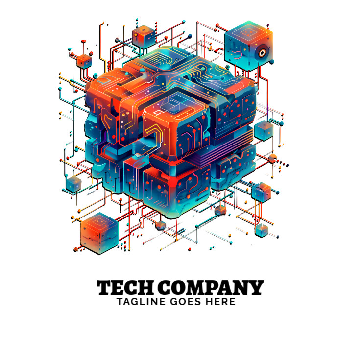Tech Compaany Tech company logo Template | PosterMyWall