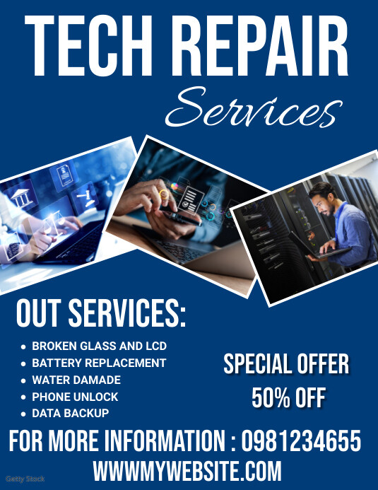 Tech repair flyers Template | PosterMyWall