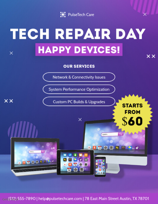 Tech Issues Flyer Copy of Tech repair vertical flyer template | PosterMyWall