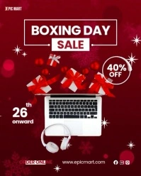 Tech Sale Boxing Day Sale Joyful Red Instagram Portrait template