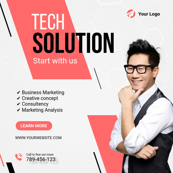 Tech Solution Banner Ad Instagram-Beitrag template