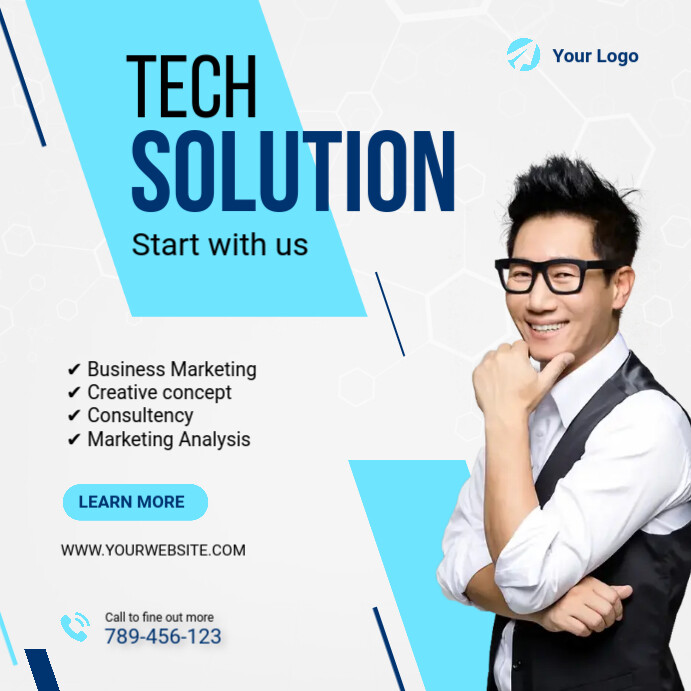 Tech Solution Banner Ad Template | PosterMyWall
