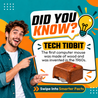 Бирюзовый Tech Trivia Instagram Post Template