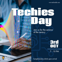 Techies day celebration square template Vierkant (1:1)