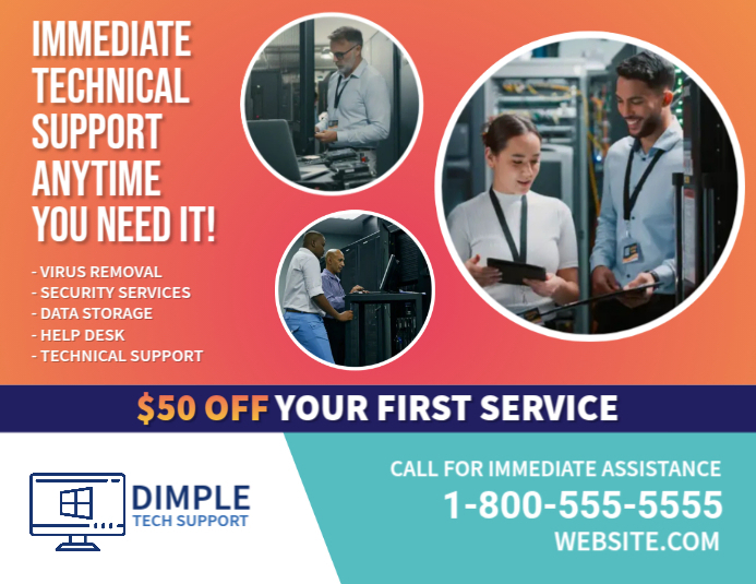 Technical Support Template | PosterMyWall